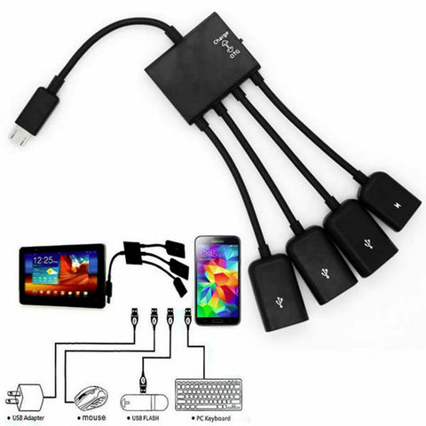 4 Ports Micro USB Cable