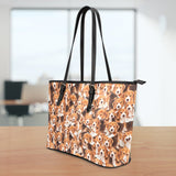 Beagles Small Leather Tote Bag