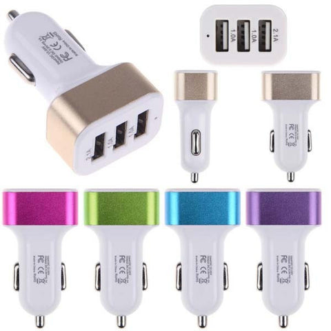 MOONBIFFY Universal 4.1A (Max) 3-Ports USB Car Charger Adapter for iPhone5s 6s Samsung HTC GPS ect Tools USB Powered Devices