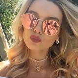 Classic Rose Gold Round Sunglasses Women Fashion Brand Designer Steam Punk Sun Glasses Men Metal Frame Mirror Female Shades