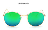 Classic Rose Gold Round Sunglasses Women Fashion Brand Designer Steam Punk Sun Glasses Men Metal Frame Mirror Female Shades