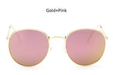 Classic Rose Gold Round Sunglasses Women Fashion Brand Designer Steam Punk Sun Glasses Men Metal Frame Mirror Female Shades