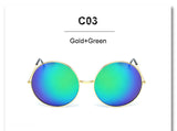 Oversized Round Circle Frame Mirror Sunglasses Purple Super Women Men Cheap UV400 Sun Glasses Brand Design Female Male