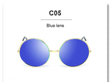 Oversized Round Circle Frame Mirror Sunglasses Purple Super Women Men Cheap UV400 Sun Glasses Brand Design Female Male