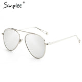 Simplee Retro sunglasses women 2017 Summer beach alloy sun glasses Fashion streetwaer sunglasses