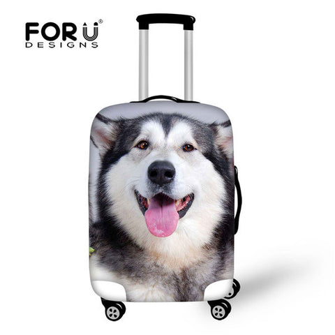 Husky Pattern Men Women Travel Accessories Luggage Protective Elastic Covers Stretch Bags for Suitcase Cover For 18''-30'' Case