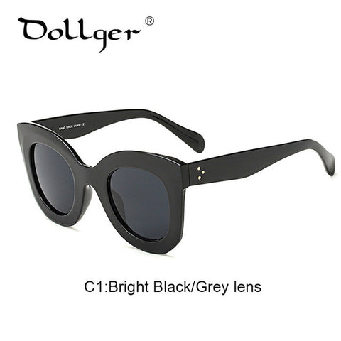 Dollger 2017 Hot Cat Eye Sunglasses For Women Brand Designer Fashion Glasses Female Summer Beach Oval Rivet Eyewear UV400 S0117