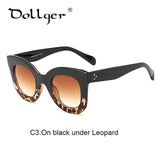 Dollger 2017 Hot Cat Eye Sunglasses For Women Brand Designer Fashion Glasses Female Summer Beach Oval Rivet Eyewear UV400 S0117