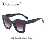 Dollger 2017 Hot Cat Eye Sunglasses For Women Brand Designer Fashion Glasses Female Summer Beach Oval Rivet Eyewear UV400 S0117