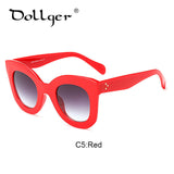 Dollger 2017 Hot Cat Eye Sunglasses For Women Brand Designer Fashion Glasses Female Summer Beach Oval Rivet Eyewear UV400 S0117