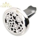 Travel Beach 30mm Diffuser 316 Stainless Steel Car Aroma Locket Essential Oil Car Diffuser Locket Free 10Pcs Pads