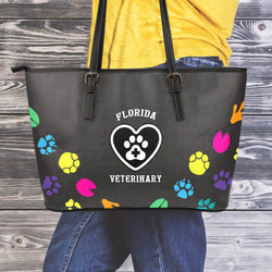 FL Veterinary Large Leather Tote Bag