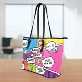 AL Comic Nurse Large Leather Tote Bag