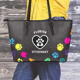 FL Veterinary Small Leather Tote Bag