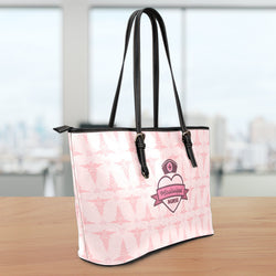 MS Nurse Pink Small Leather Tote Bag