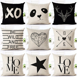 Deer Love Star Panda Printed Cotton Linen Pillowcase Decorative Pillows Cushion Use For Home Sofa Car Office Almofadas Cojines