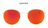 Classic Rose Gold Round Sunglasses Women Fashion Brand Designer Steam Punk Sun Glasses Men Metal Frame Mirror Female Shades