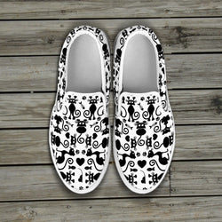 Cats White Slip Ons